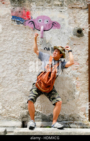 Georgetown Penang Wand Wandbild Streetart Stockfoto