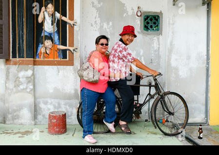 Georgetown Penang Wand Wandbild Streetart Stockfoto