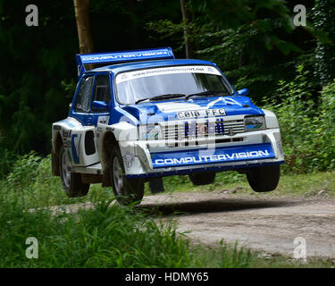 Simon Larbey, Stuart Larbey, MG Metro 6R4, Rallye Waldbühne, Goodwood Festival of Speed 2016. Autos, Autos, Unterhaltung, Festival of Speed, Stockfoto