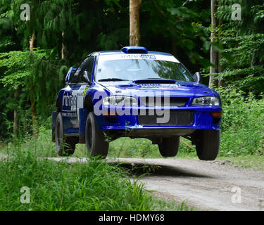 Wald, Roger Duckworth, Subaru Impreza WRC Rally Bühne, Goodwood Festival of Speed 2016. Autos, Autos, Unterhaltung, Festival of Speed, Wald Stockfoto