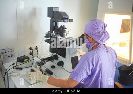 Anand, Gujarat, Indien. 16. November 2016. 16. November 2016: Anand - Indien. Ein Arzt bei der Arbeit im Fertization Labor in Akanksha Krankenhaus & Forschungszentrum in Gujarat. © Subhash Sharma/ZUMA Draht/Alamy Live-Nachrichten Stockfoto