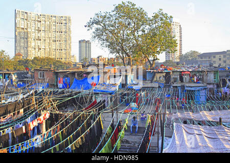 11. Dezember 2012 - Mumbai, Maharashtra, Indien - 11. Dezember 2012 - Mumbai:. Blick auf das Dhobi Ghat bei Mahalaxmi in Mumbai. (Kredit-Bild: © Subhash Sharma über ZUMA Draht) Stockfoto