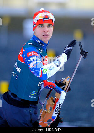 Nove Mesto Na Morave, Tschechische Republik. 14. Dezember 2016. Michal Krcmar Züge vor der IBU (Internationale Biathlon Union)-Cup Veranstaltung statt in Nove Mesto Na Morave, Tschechische Republik, 14. Dezember 2016. Bildnachweis: Lubos Pavlicek/CTK Foto/Alamy Live-Nachrichten Stockfoto