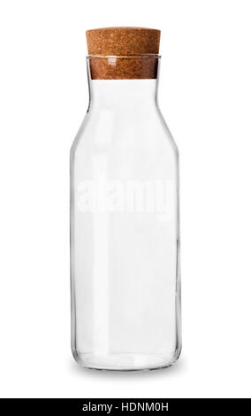 Leeres Glas mit Bung isoliert auf weißem Hintergrund Stockfoto