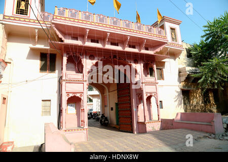 Rote Tempel oder Nasiyan Jain Temple View. Prithivi Raj Marg nahe Mahaveer Kreis, Ajmer City, Rajasthan Indien liegt. Stockfoto