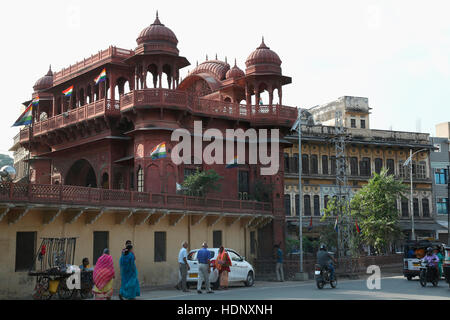 Rote Tempel oder Nasiyan Jain Temple View. Prithivi Raj Marg nahe Mahaveer Kreis in der Mitte des TheAjmer City, Rajasthan Indien liegt. Stockfoto