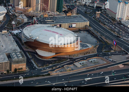 Luftaufnahme von T-Mobile Arena auf dem Strip, Las Vegas, Nevada, USA Stockfoto