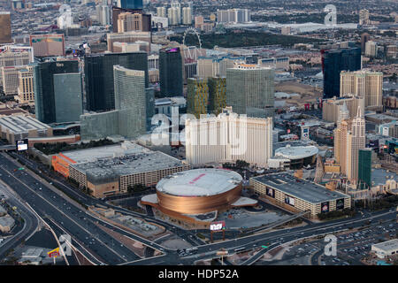 Luftaufnahme von T-Mobile Arena auf dem Strip, Las Vegas, Nevada, USA Stockfoto