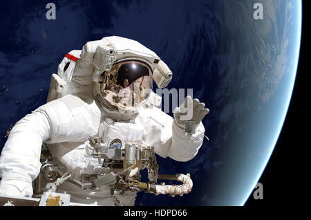 Astronaut im Weltraum. Stockfoto