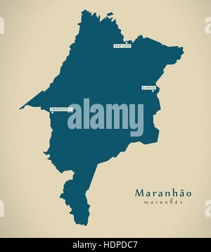 Moderne Karte - Maranhao BR Brasilien Illustration Stockfoto