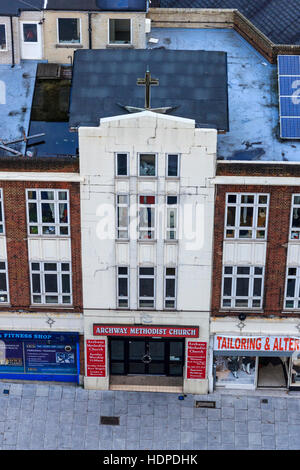 Evangelisch-methodistische Kirche, Torbogen, Nord-London Stockfoto