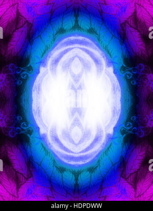 abstrakte grafische Ornament mit Eliptic Zentrum und dekorative Gestaltung. Stockfoto