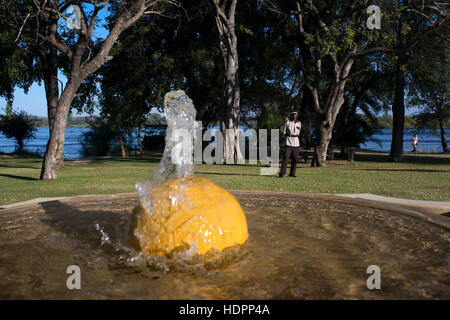 Das Royal Livingstone Hotel.  Das Royal Livingstone Hotel liegt am sambischen Ufer des Sambesi-Flusses in der Nähe von Victoria Falls. Inde Stockfoto