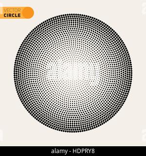 Vector Black And White Fibonacci Spirale Kreis Halbton Muster Design-Element Stock Vektor
