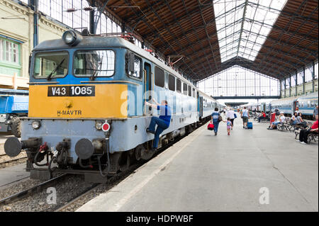 Bahnhof Budapest-Nyugati Pályaudvar, Ungarn Stockfoto