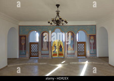 Vinnovka, Russland - 25. Juni 2016. Innen Einrichtung in Svyato-Bogorodicky Kloster, Russland Stockfoto