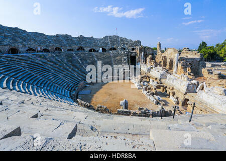 Ruinen der alten Theater in Side, Türkei Stockfoto