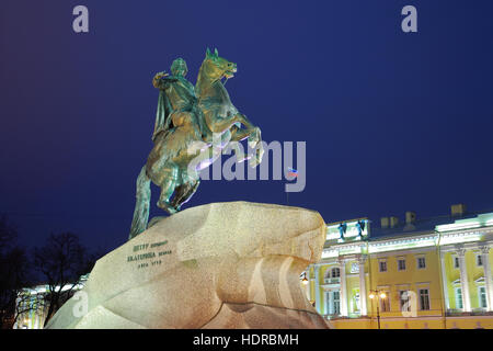 Denkmal für Kaiser Peter 1 Bronze Horseman Stockfoto