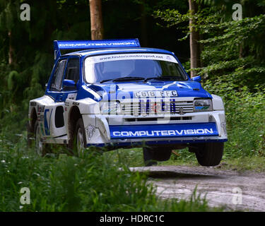 Stuart Larbey, Simon Larbey, MG Metro 6R4, Rallye Waldbühne, Goodwood Festival of Speed 2016. Autos, Autos, Unterhaltung, Festival of Speed, Stockfoto