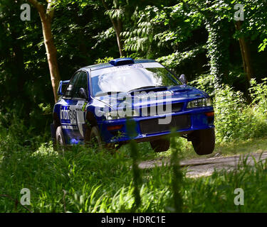 Wald, Roger Duckworth, Subaru Impreza WRC Rally Bühne, Goodwood Festival of Speed 2016. Autos, Autos, Unterhaltung, Festival of Speed, Wald Stockfoto