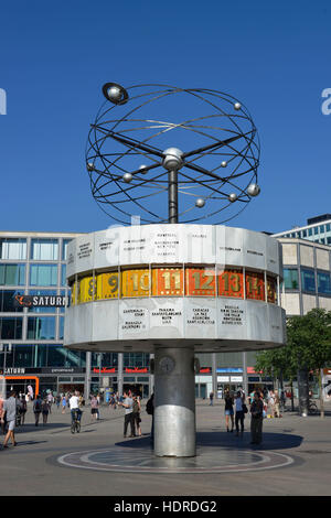 Weltzeituhr, Alexanderplatz, Mitte, Berlin, Deutschland Stockfoto