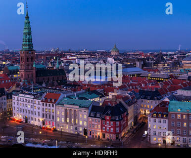 Am Nachmittag Blick von Schloss Christiansborg, dänischen Parlaments, Folketinget, Kopenhagen, Dänemark Stockfoto