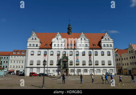 Altes Rathaus, Markt, Lutherstadt Wittenberg, Sachsen-Anhalt, Deutschland Stockfoto