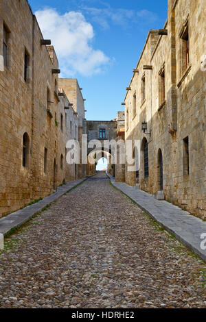 Kollakio Stadt-Viertel in der historischen Altstadt von Rhodos. Stockfoto