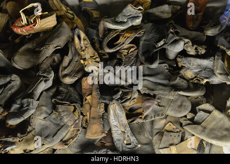 Schuhe, Ausstellung, Stammlager ich Konzentrationslager Auschwitz-Birkenau, Auschwitz, Polen Stockfoto