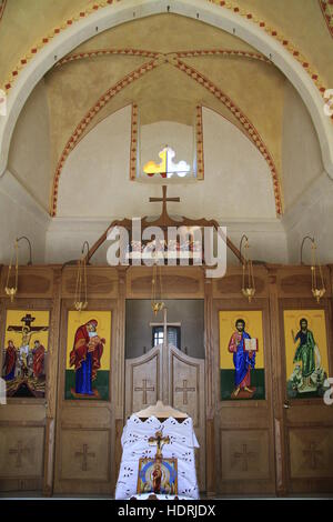 Israel, Nazareth, der Franziskaner "Marias Angst" Kirche auf einem Hügel namens "Angst Berg" Stockfoto