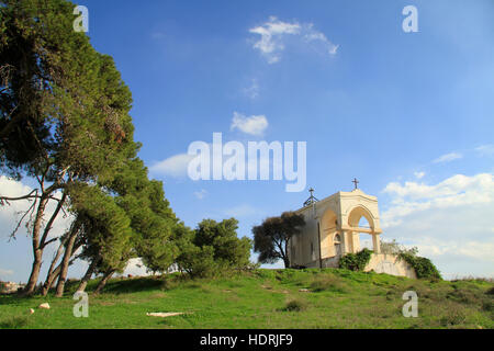 Israel, Nazareth, der Franziskaner "Marias Angst" Kirche auf einem Hügel namens "Angst Berg" Stockfoto