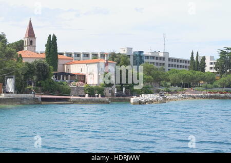 Hafen von Sveti Andrija Crveni Otok Island in der Nähe von Rovinj in Istrien, Kroatien Stockfoto