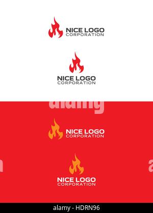 entzünden von Feuer-Logo, rot und gelb-Flamme-Symbole Stock Vektor