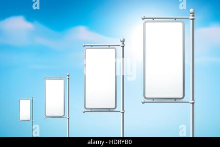 leere Werbetafeln, Verkehrszeichen isolierten auf weißen Hintergrund Stock Vektor