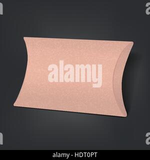 Papier Pappe Geschenkbox auf schwarzem Hintergrund isoliert Stock Vektor