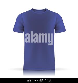 blaues T-shirt Vorlage isoliert auf weißem Hintergrund Stock Vektor