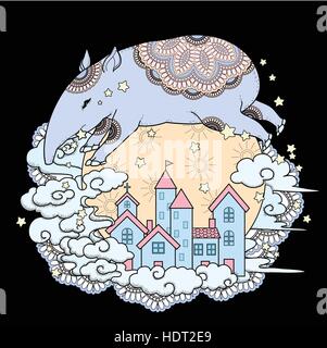 entzückende Tapir Malvorlagen in exquisitem Stil Stock Vektor