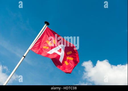 Flagge Belgien, Antwerpen, Antwerpen Stockfoto