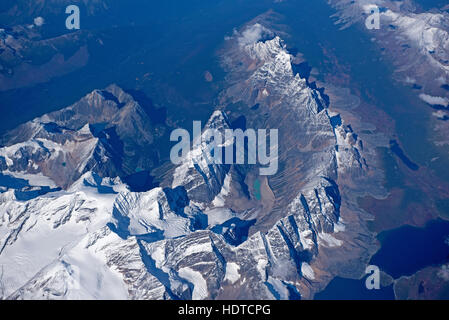 Die steile beidseitig schroffe Gipfeln der schneebedeckten Rocky Mountains in British Columbia Kanada.  SCO 11.270. Stockfoto