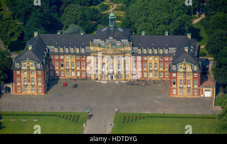 Luftbild, Westfälische Wilhelms-Universität, Universität Münster, Schlossplatz, Schloss Münster, Münster Stockfoto