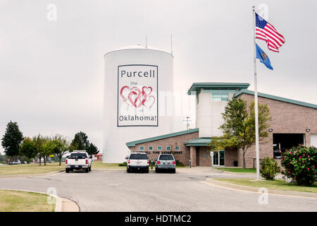 Die Stadt von Purcell, Oklahoma, öffentliche Sicherheit komplexe Gehäuse der Feuerwehr und Polizei Abteilungen. Oklahoma, USA Stockfoto