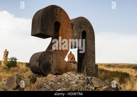 Armenische Alphabet Denkmal; Aparan, Provinz Aragatsotn, Armenien Stockfoto