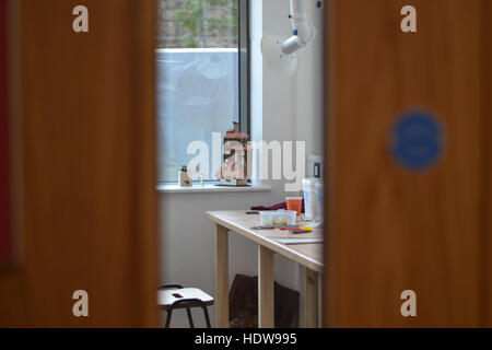 Cardiff, Wales. 29. September 2016. Ein sneak Peak in eines der neuen Klassenräume in der Verlängerung an der University of South Wales Erweiterte Atrium ca Stockfoto