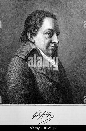 Johann Gottlieb Fichte, 1762-1814, deutscher Philosoph, Holzschnitt aus dem Jahr 1880 Stockfoto