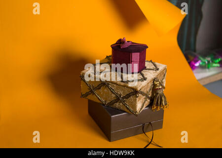 Verschiedenen Geschenkboxen Stockfoto