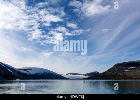 Styggevatnet ist ein Gletschersee vom Gletscher Jostedalsbreen, Glanz, Sogn Og Fjordane, Norwegen Stockfoto