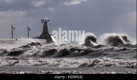 Starke Winde Peitsche Lake Erie von der ruhigen Süßwassersee in einen Kessel mit Brandung und Wellen, die manchmal 30 oben können '. Stockfoto