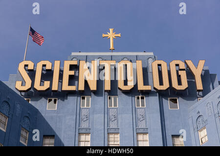 Die Westküste Hauptquartier der Scientology-Kirche, am Brunnen Avenue in Los Angeles, Kalifornien. Stockfoto