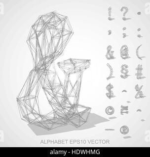 Abstrakte Darstellung eines Bleistifts skizzierte Symbole mit transparenten Schatten. Satz von Hand gezeichnet 3D-Symbole für Ihr Design. 10 EPS-Vektor-Illustration. Stock Vektor