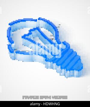 Business-Symbol: extrudiert blau transparenten Kunststoff Glühbirne mit transparenten Schatten, 10 EPS-Vektor-Illustration. Stock Vektor